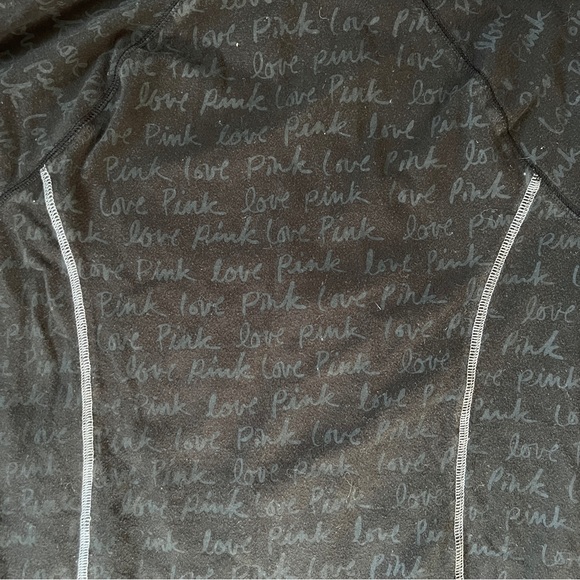 VS PINK Ultimate Yoga Quarter Zip Pullover Small Black Logo Print - Picture 9 of 10